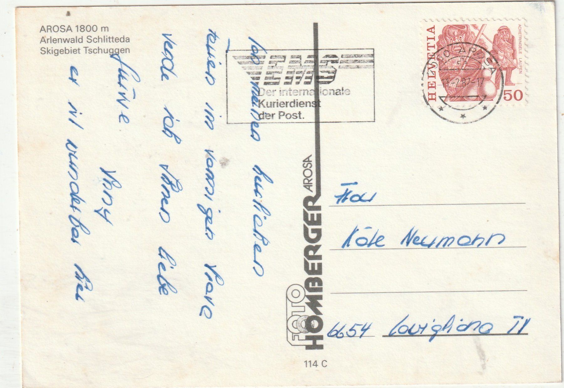 Cartes postales: Arosa Schlittenfahrt – D'occasion à Lumbrein par made02 1