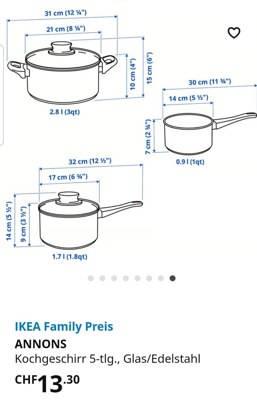 Ikea Pentole: 3 er Topf-Set neu und original verpackt.  ++++++++ – Nuovo e nell'imballaggio originale da Baden venduto da Nirupama 1