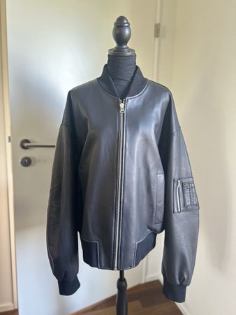 MEOTINE Bianca Leather Bomber - Size S/M --