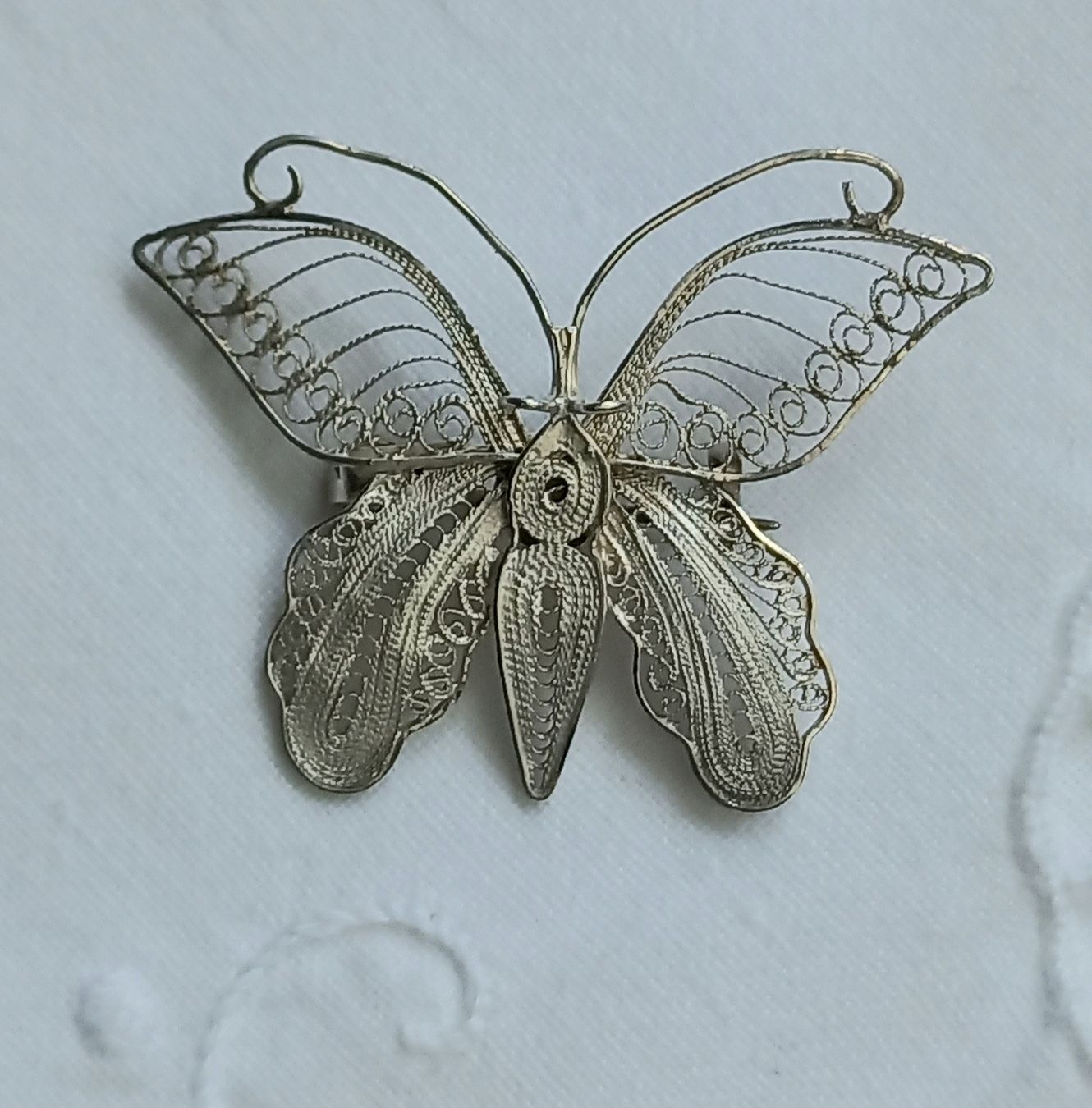 Spille & Fermagli: Filigrane Schmetterling Broche 925 Silber Antik – Usato da Buchs AG venduto da Dzirul 3