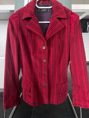 Gattinoni Cord Blazer, rot/lila gestreift, Gr. 36