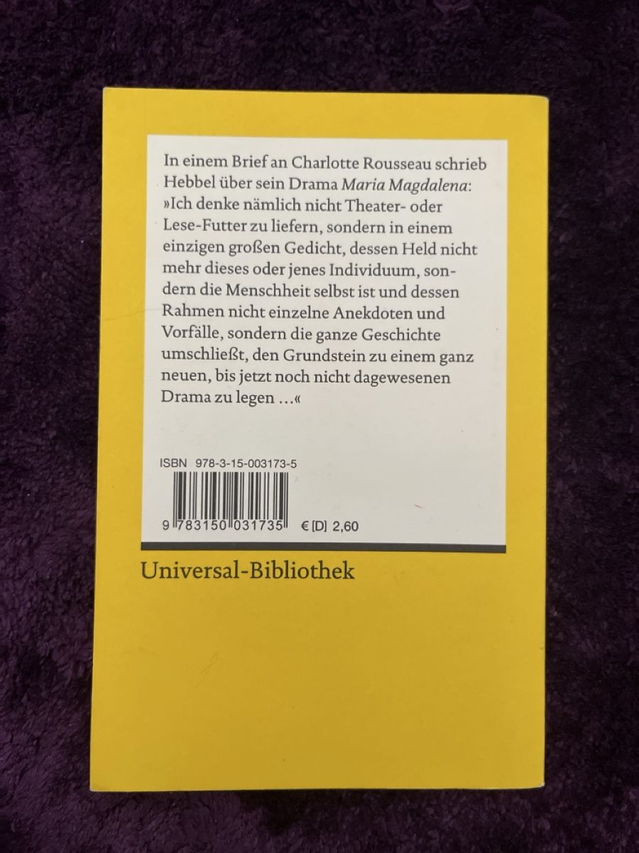 Libri: Maria Magdalena von Friedrich Hebbel – Usato da Seuzach venduto da i_22 1