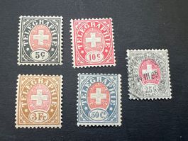 Lot Telegraphenmarken ** und gest.  (4628)