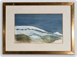 Tableau aquarelle signé A. Lourieu – 1983 – Encadré
