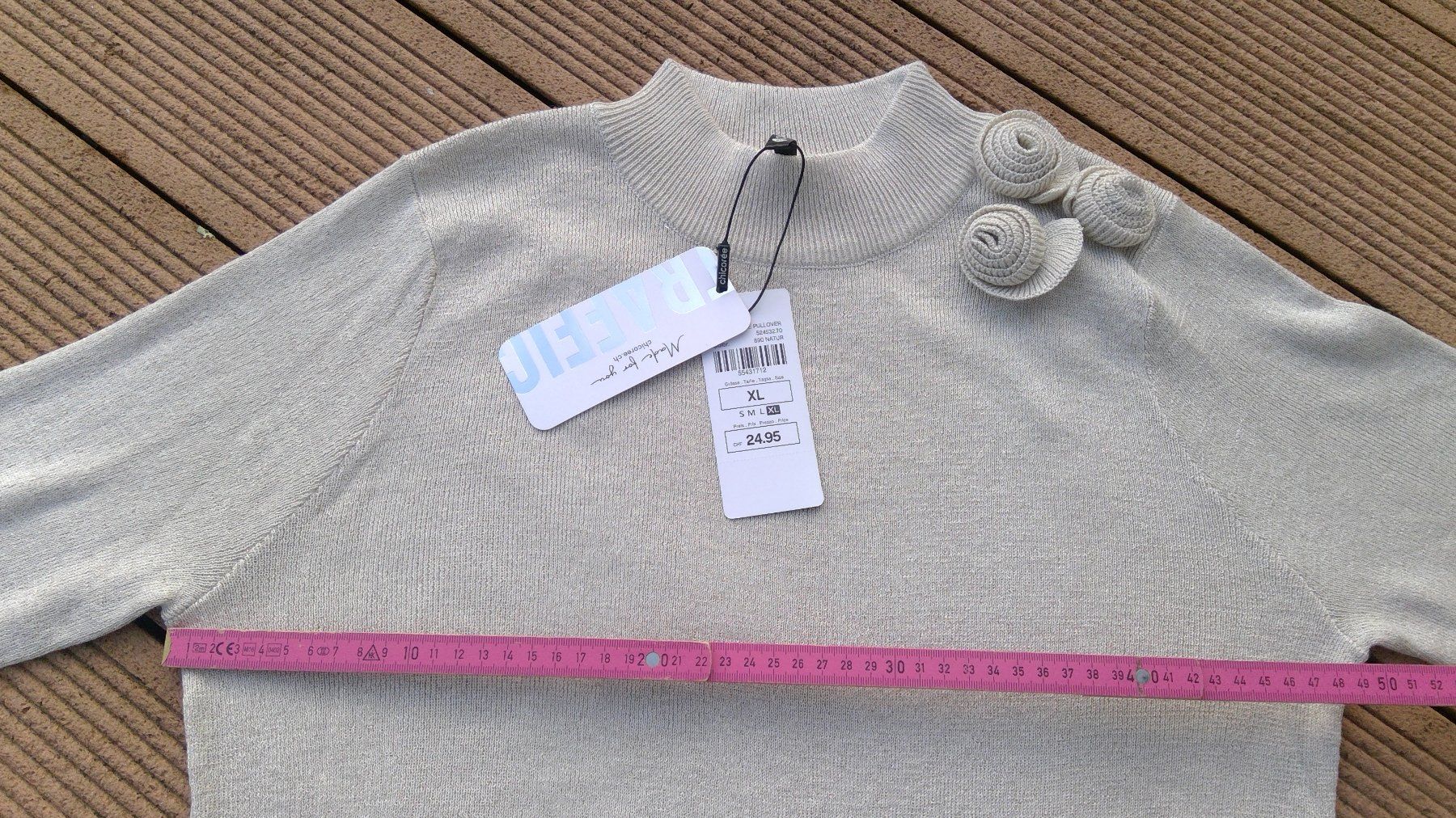 Maglioni & Felpe: Pullover beige doré 3x fleurs CHICOREE, taille XL, NEUF – Nuovo e nell'imballaggio originale da Agiez venduto da chouchanelle 8