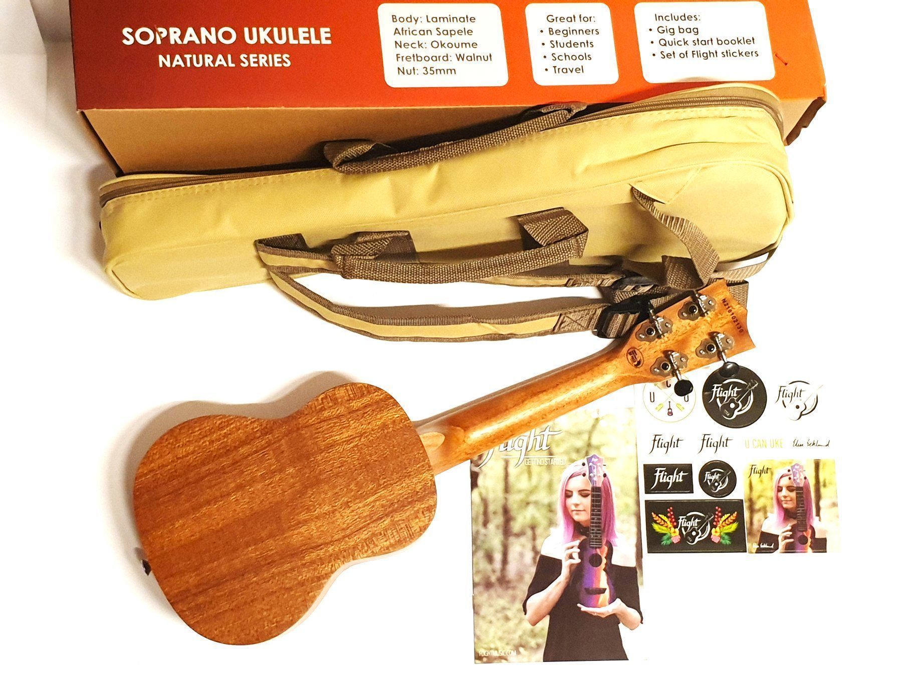 Strumenti musicali: Sopran-Ukulele FLIGHT  mit Etui NEUHEIT – Nuovo (secondo la descrizione) da Wöschnau venduto da Musikhaus-Luethy5012 4