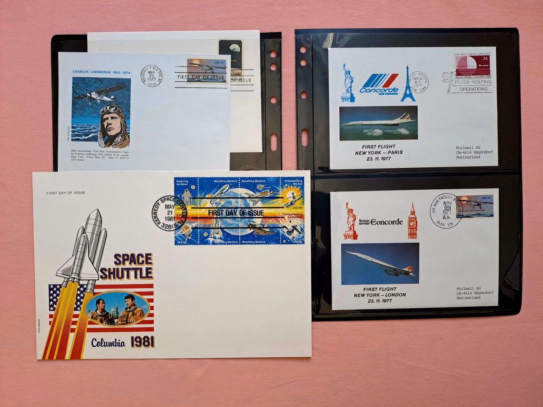 Tutti i francobolli: hübsche Sammlung Flugbriefe USA 1969 - 1977 – Usato da Ostermundigen venduto da pedru8 9