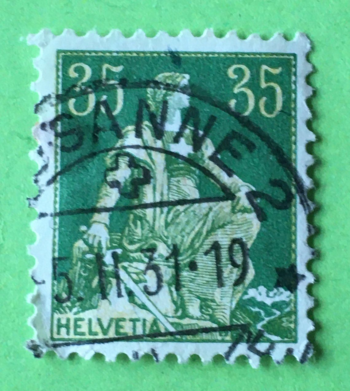 Tutti i francobolli: Helvetia mit Schwert  mit Stempel    – Usato da Aarau venduto da Billa007