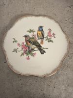 Vintage Porzellanteller mit Vogelmotiv & Goldrand 