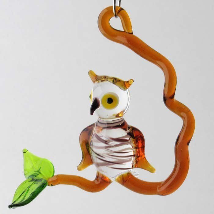 Statuette: Glas Vogel Eule auf Ast klein – Nuovo (secondo la descrizione) da Stein am Rhein venduto da Vitrum8260