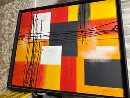 riesiges Leinwand Bild/ Gemälde L. Gisler, 105x86 cm