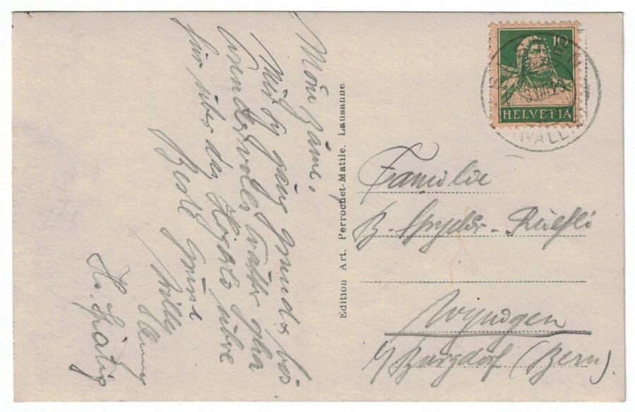 Cartes postales: Chemin de la Gemmi, circulée 1928 – D'occasion à Frauenfeld par POML 1