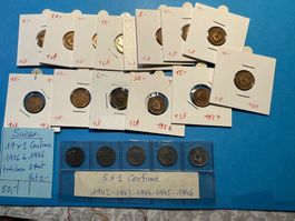 SUISSE : 19 X 1 CENTIME 1926 à 1946 - TRES BON ETAT