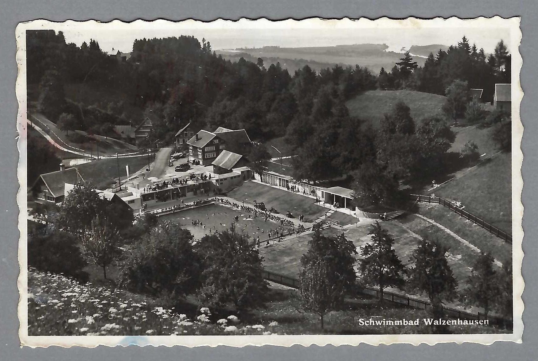 Cartoline postali: 1956, SCHWIMMBAD WALZENHAUSEN – Usato da Pura venduto da ulisse1957