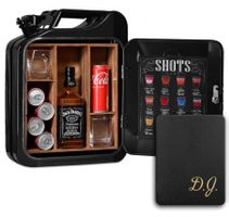 Schwarzer Minibar-Kanister mit Gravur Schwarz