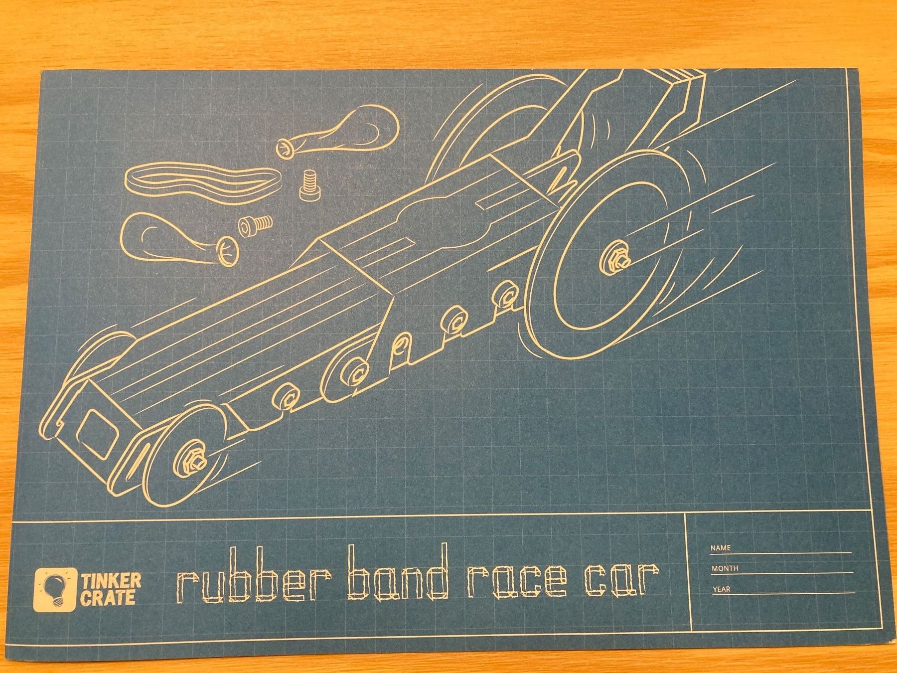 Giocattoli: Tinker Crate Rubber Band Race Car DIY – Nuovo (secondo la descrizione) da Winterthur venduto da niemim 5
