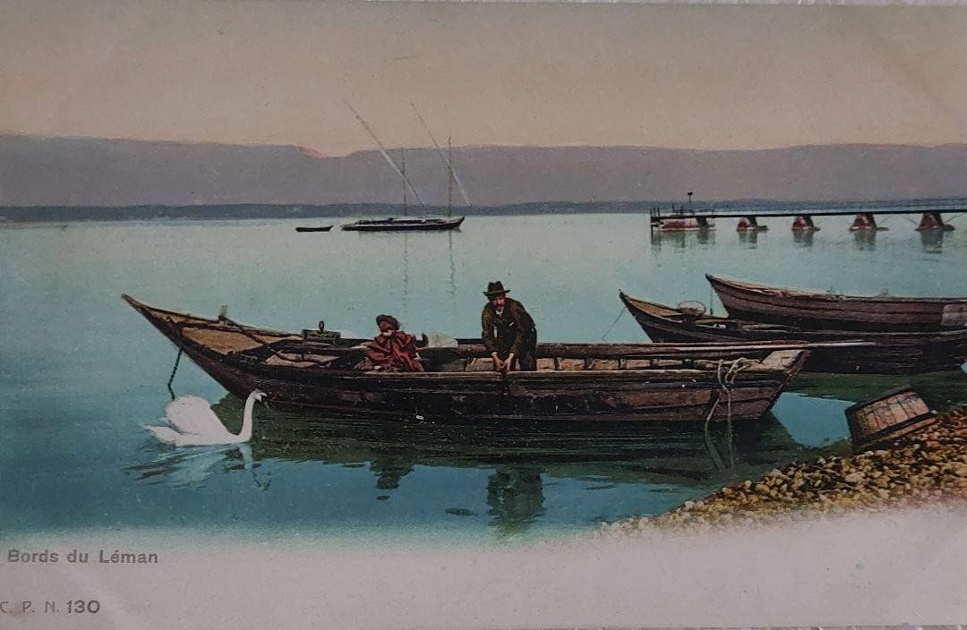 Ansichtskarten: LAC LÉMAN - Barques – Gebraucht aus Delémont von Domdom1
