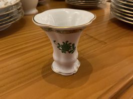 Herend Vase klein im Dekor Apponyi grün Vintage
