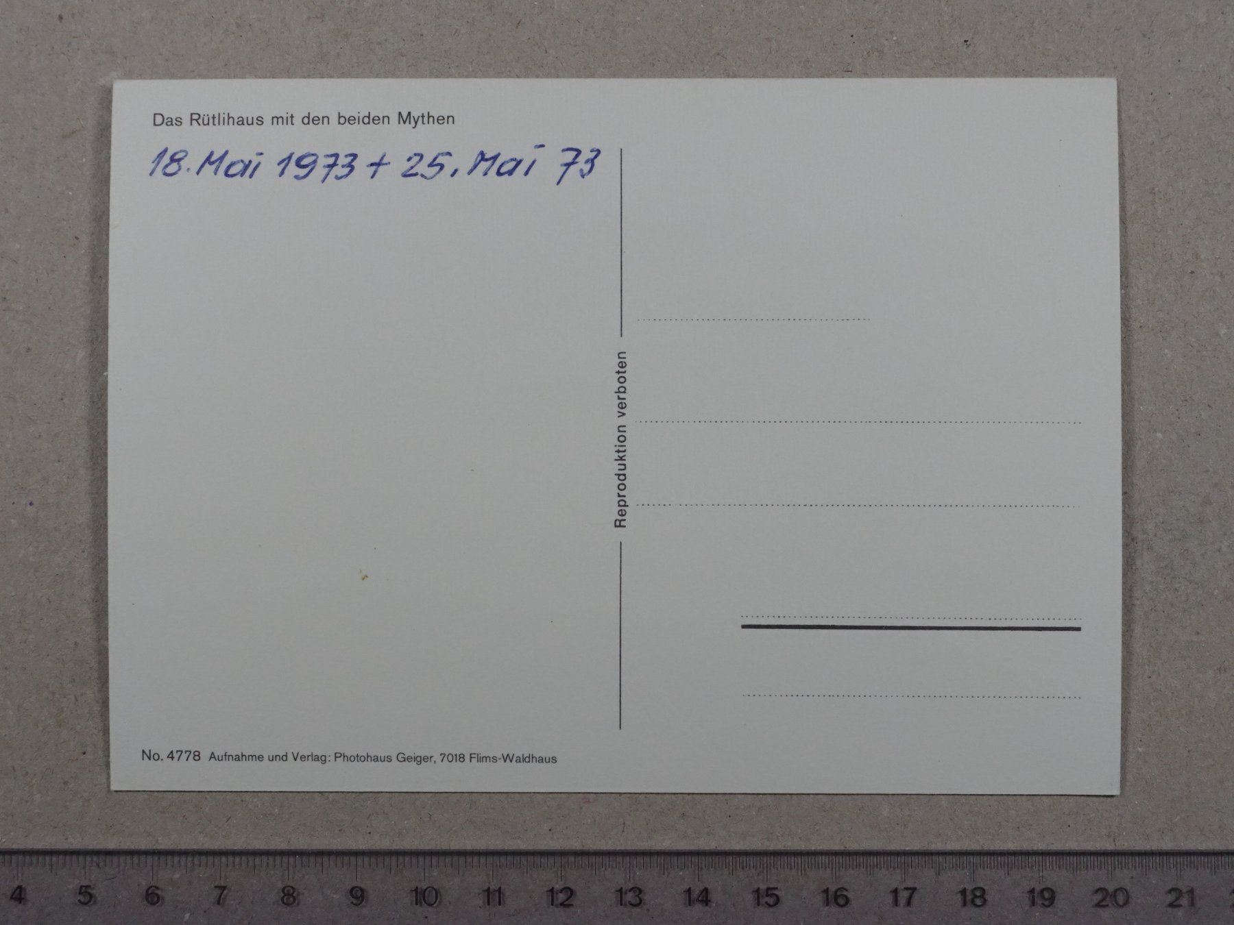 Cartoline postali: Rütli, Rütlihaus, Mythen – Usato da Lenzburg venduto da fh1 1