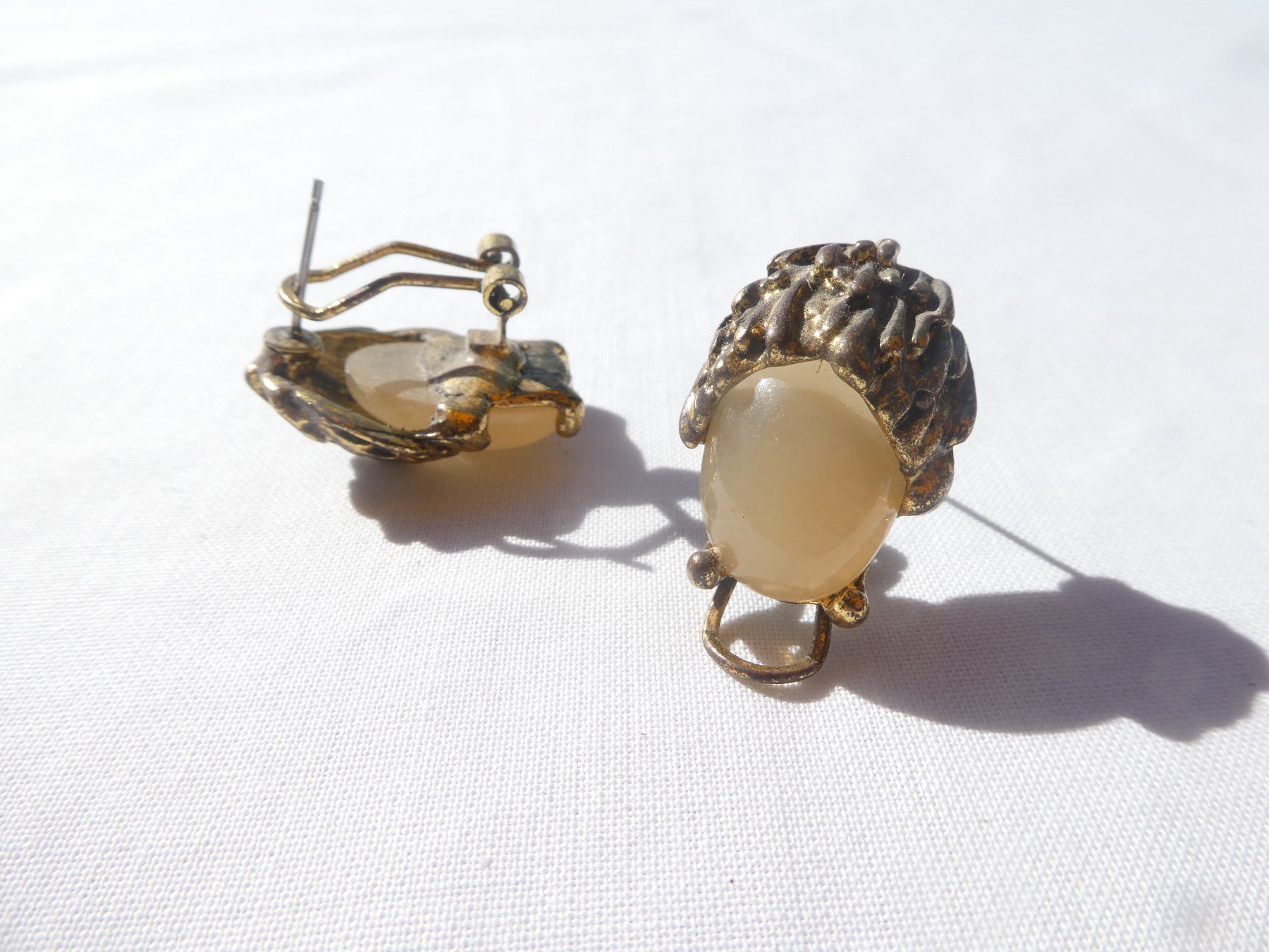 Orecchini pendenti & Orecchini a lobo: Vintage Ohrstecker mit Stein, Modeschmuck – Usato da Gattikon venduto da kaandooh 2