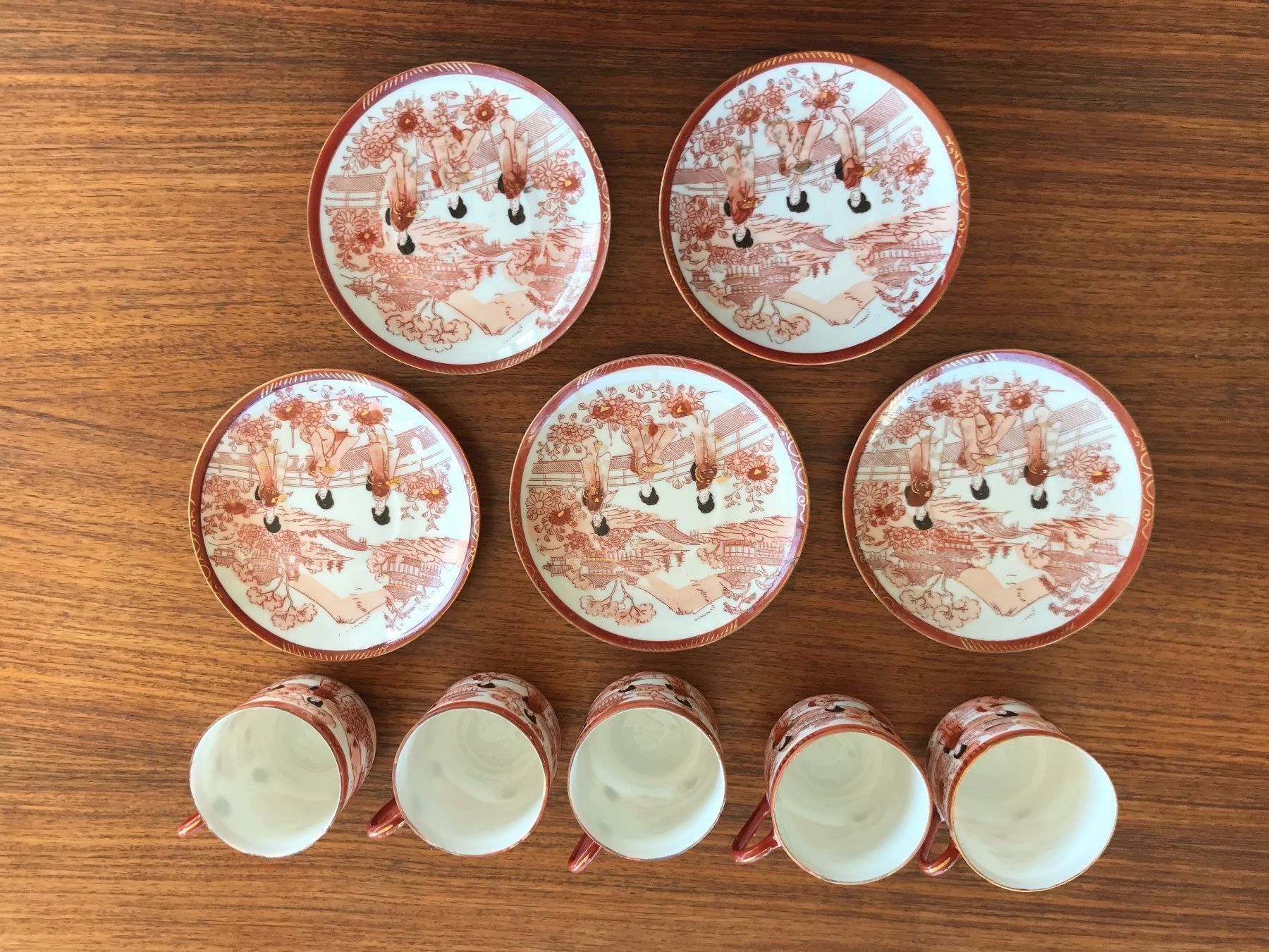 Set di piatti: Vintage Moriage Teeservice mit Geishalithophanie – Usato da niederbipp venduto da Esbenz 8