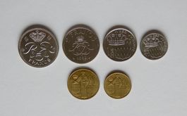 Münzen Monaco 6 Stück