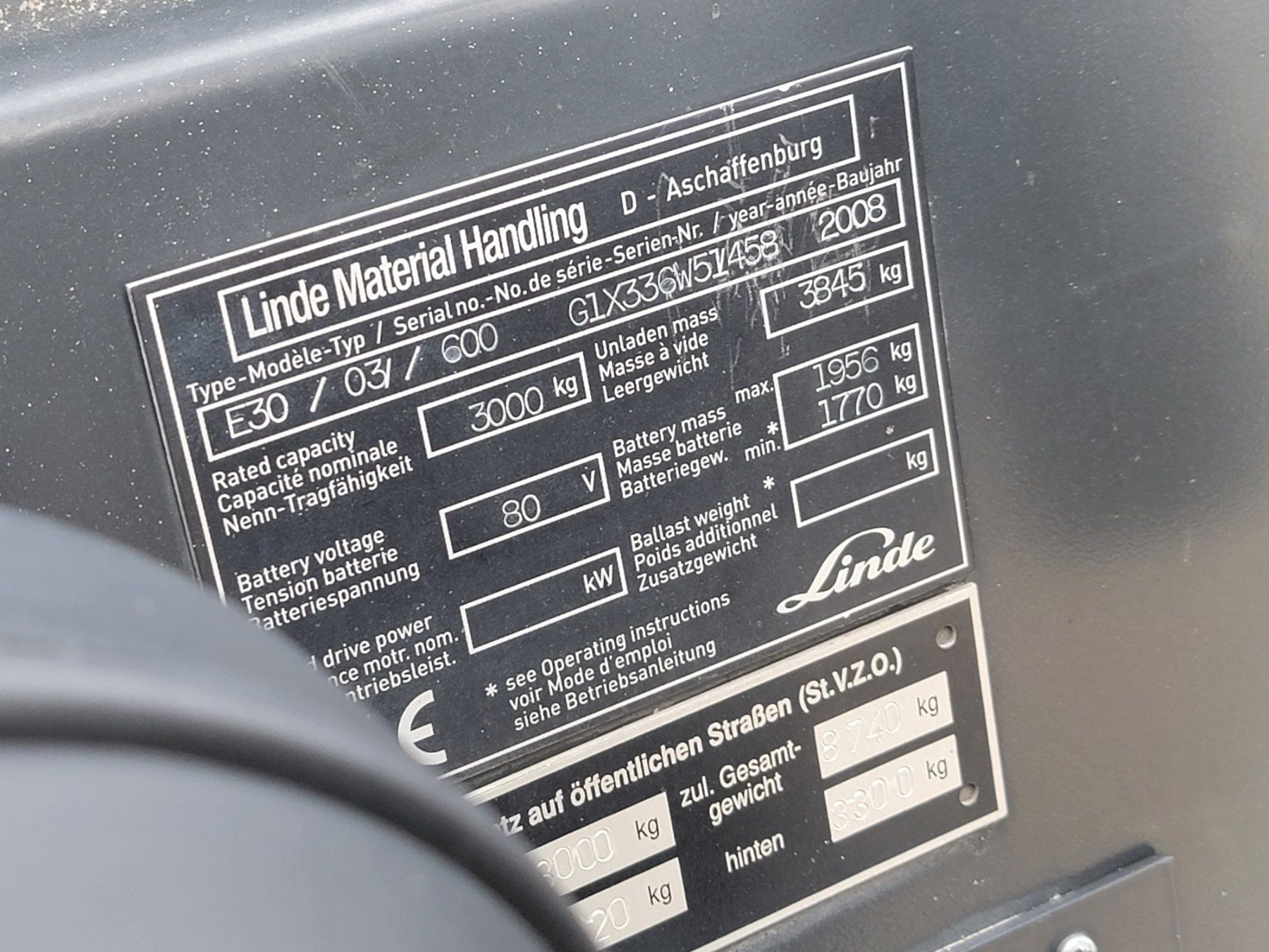 Linde Carrelli elevatori e a forche: Stapler Linde E30S mit Ausweis Triplex Hub 470cm – Usato da Amriswil venduto da basstempel 5