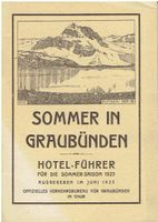Sommer in Graubübden, Hotel-Führer 1923