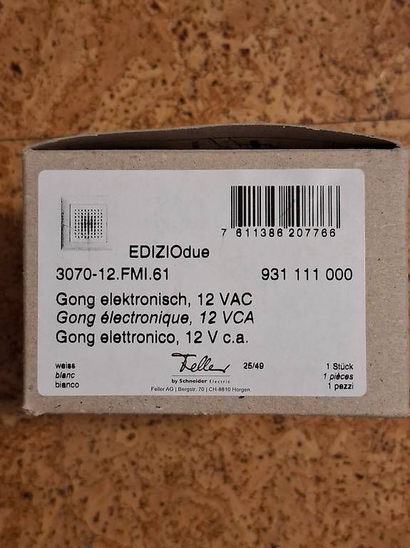 Feller Componenti elettronici: 12V Gong EDIZIOdue – Usato da Silenen venduto da r.lussi