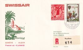 Erstflug Swissair Genf - Algier 1963, ab FL