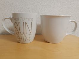 2 Tassen Weiss «Good Morning Sunshine»