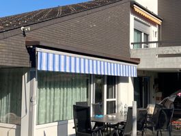 Elektrische Sonnenstore  L 6.00m / B 3.00m  mit Kupferdach
