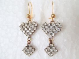 Filigranes Strass Set Ohrringe & Anhänger Gablonz