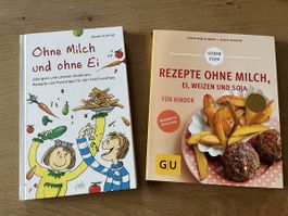 2 Bücher mit Rezepten ‚Ohne Ei, Milch, Weizen, Soja‘