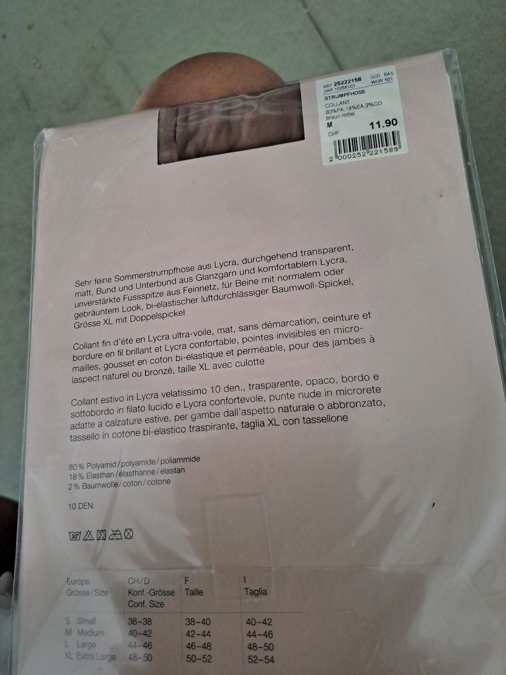 Calze & Collant: Globus Feinstrumpfhosen transparent neu – Nuovo e nell'imballaggio originale da Zürich venduto da Schoebi19 6