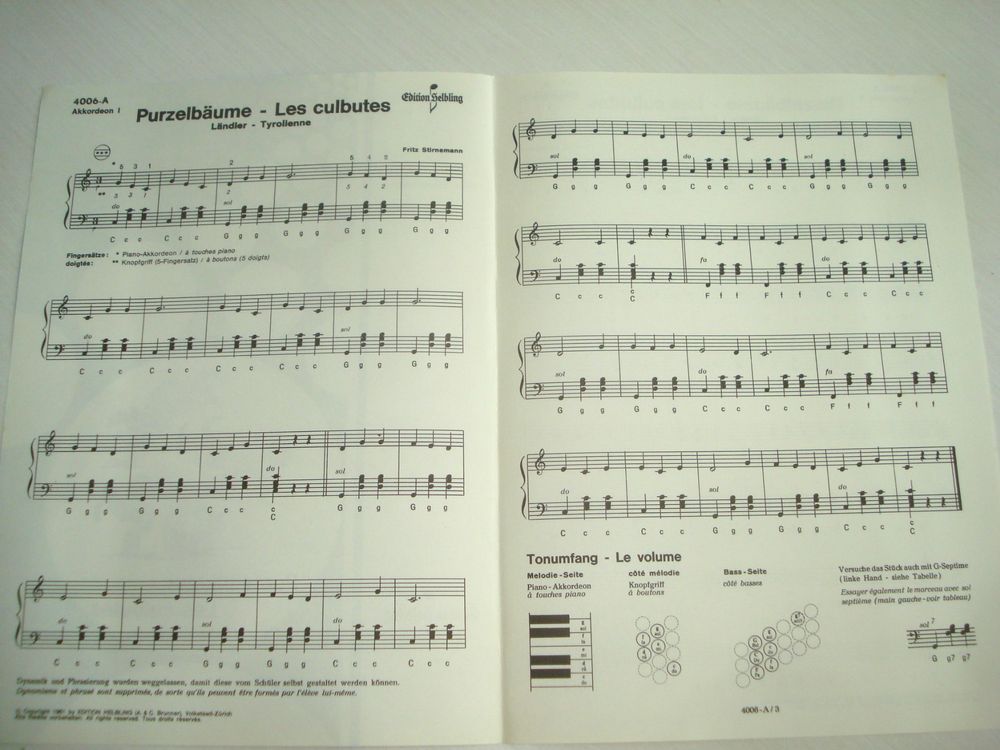 Akkordeon Noten für Anfänger 1960er Kaufen auf Ricardo