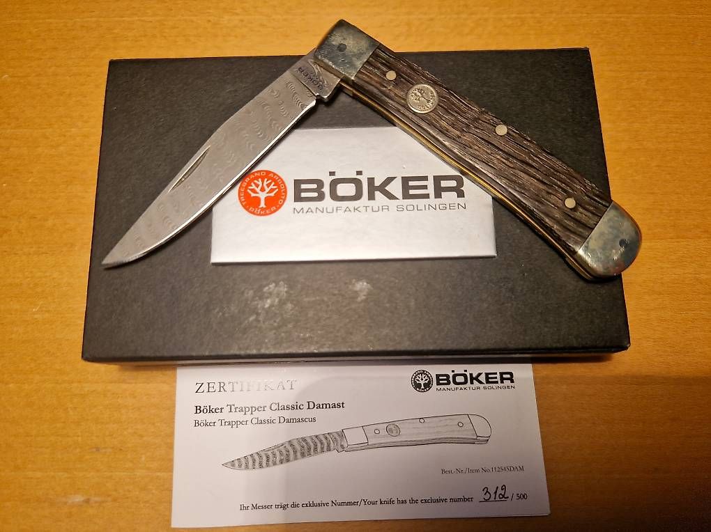 Coltelli tascabile: Böker Trapper Damast – Usato da Zürich venduto da horlogerie96