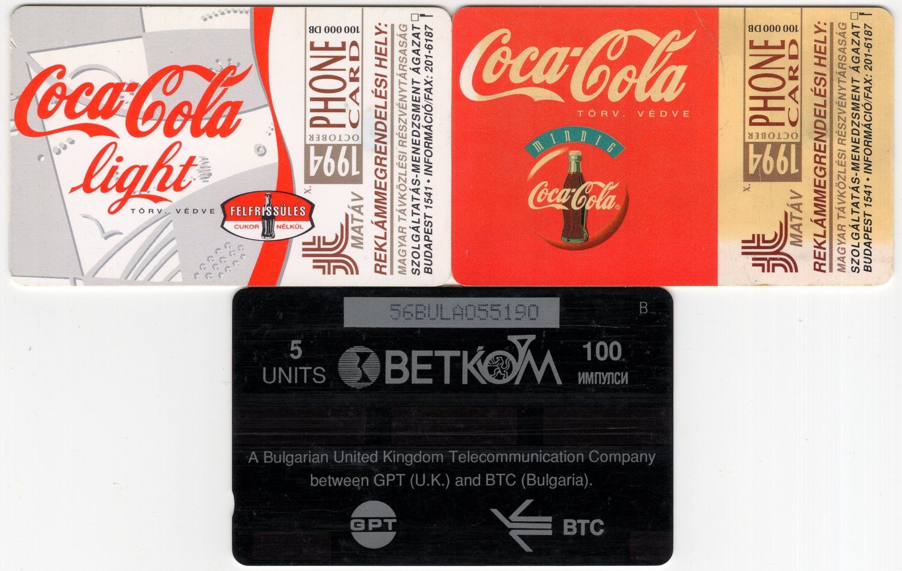Telefon- & Taxkarten: 3 verschiedene seltene Coca-Cola Telefonkarten – Gebraucht aus Eglisau von Chperfins 1