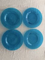 Glasteller 4 Stück blau
