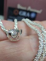 Collier argent avec diamant de moissanite de 1 ct certifié