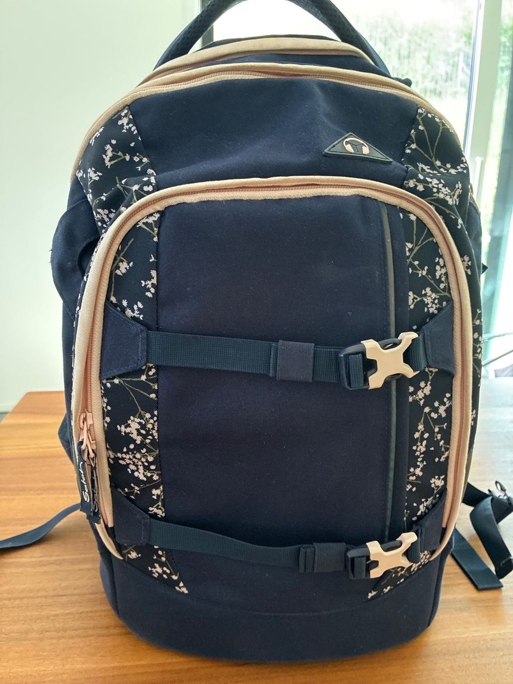 Borse & Zaini: Satch Schulrucksack – blau mit rosa Blumenmuster – Usato da Lostorf venduto da lac_g2ry
