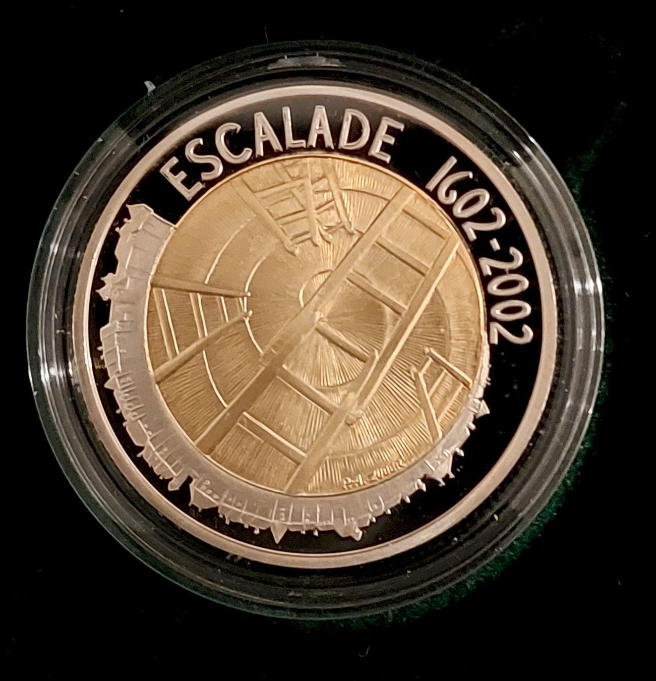 Tutti le monete: 5 Franken 2002 pp Escalade de Geneve Box – Nuovo (secondo la descrizione) da Arch venduto da moneyswiss 1