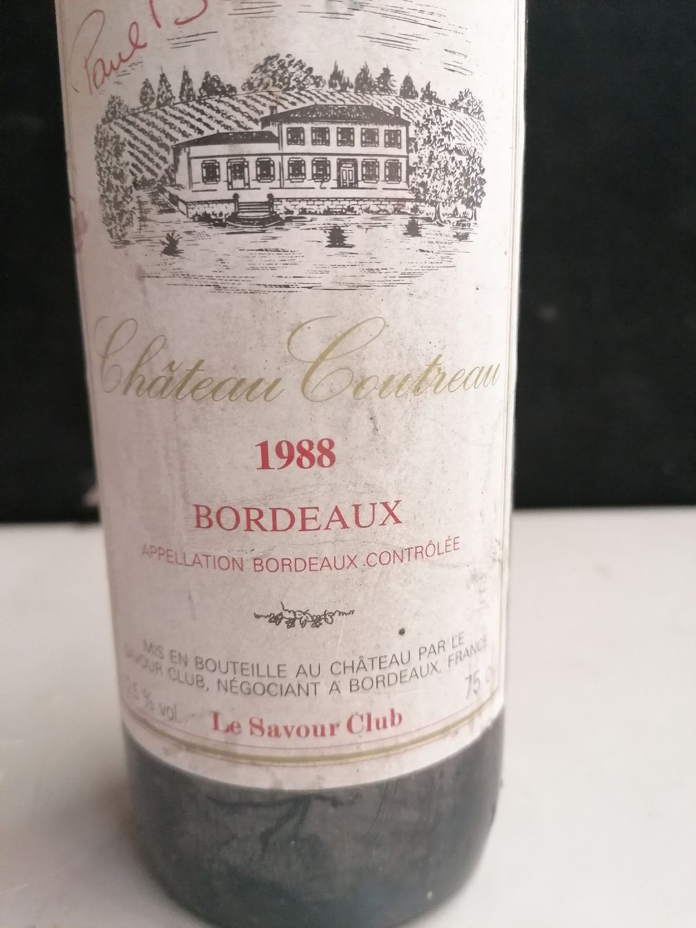 Vino: CHÂTEAU COUTREAU BORDEAUX 1988 – Nuovo (secondo la descrizione) da Genève venduto da Leboucheoreilles 5