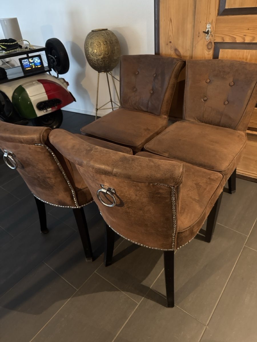 Sedie: Stühle braun 4er Set Stile Chesterfield – Usato da Vogelsang AG venduto da ilj_c88b 1