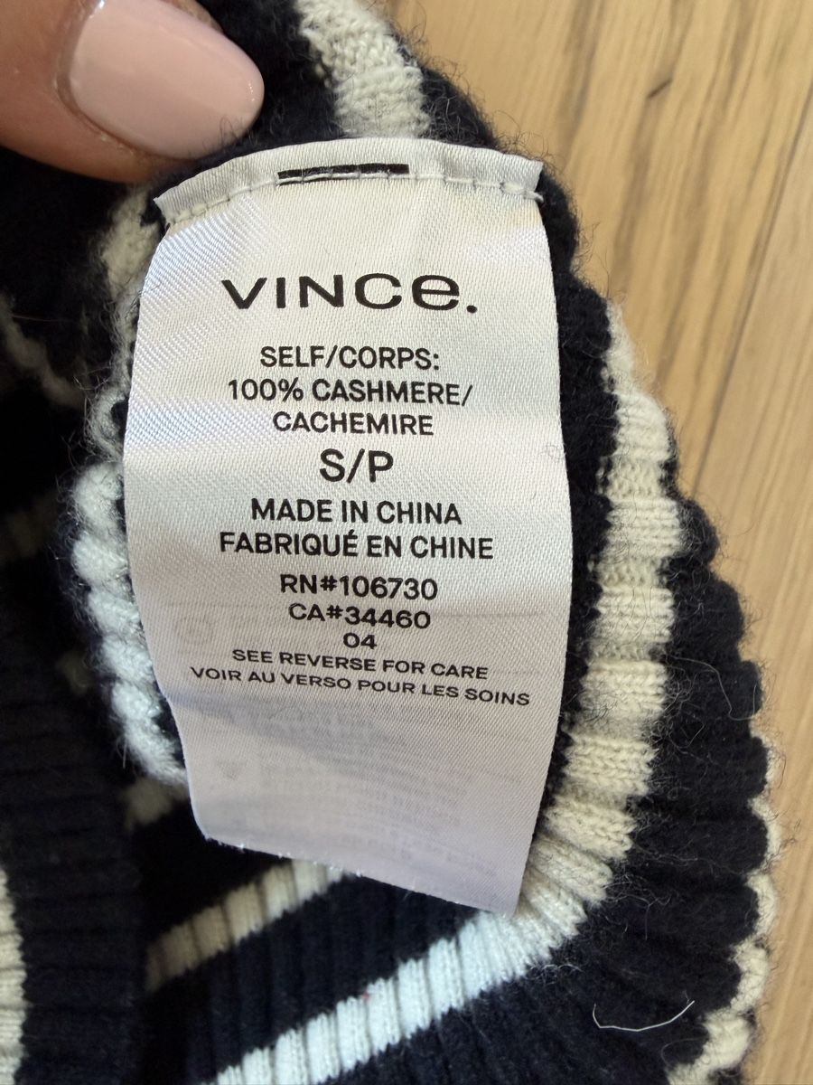 Maglioni & Felpe: Vince Kaschmir Rollkragenpullover dunkelblau/weiss Gr S – Usato da Kloten venduto da Rosaly1 3