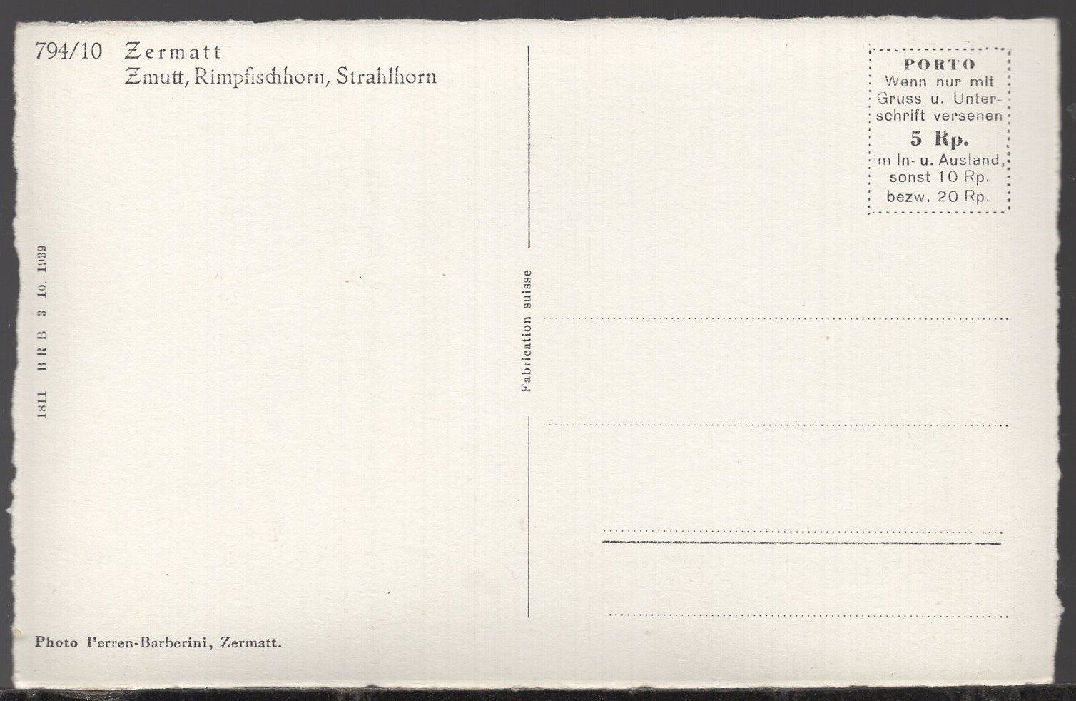 Cartoline postali: Zernatt -  Rimpfischhorn, Strhlhorn – Usato da Aarau venduto da kufi44 2
