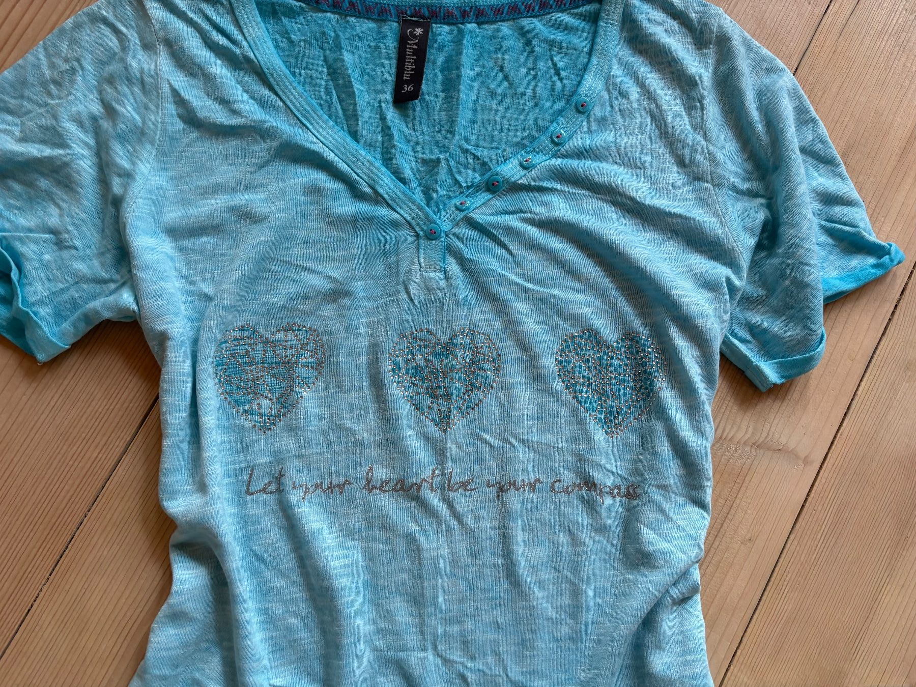 Tops: Top /Shirt Print melliert,Herzen,Multiblu,Gr.36 – D'occasion à Siblingen par Vany_McDougall 8