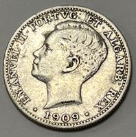 200 Réis - Manuel II - Portugal - 1909 (Silber .835)