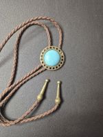 4) Bolo-Tie Westernkrawatte Türkis Filigran Bronze Neu