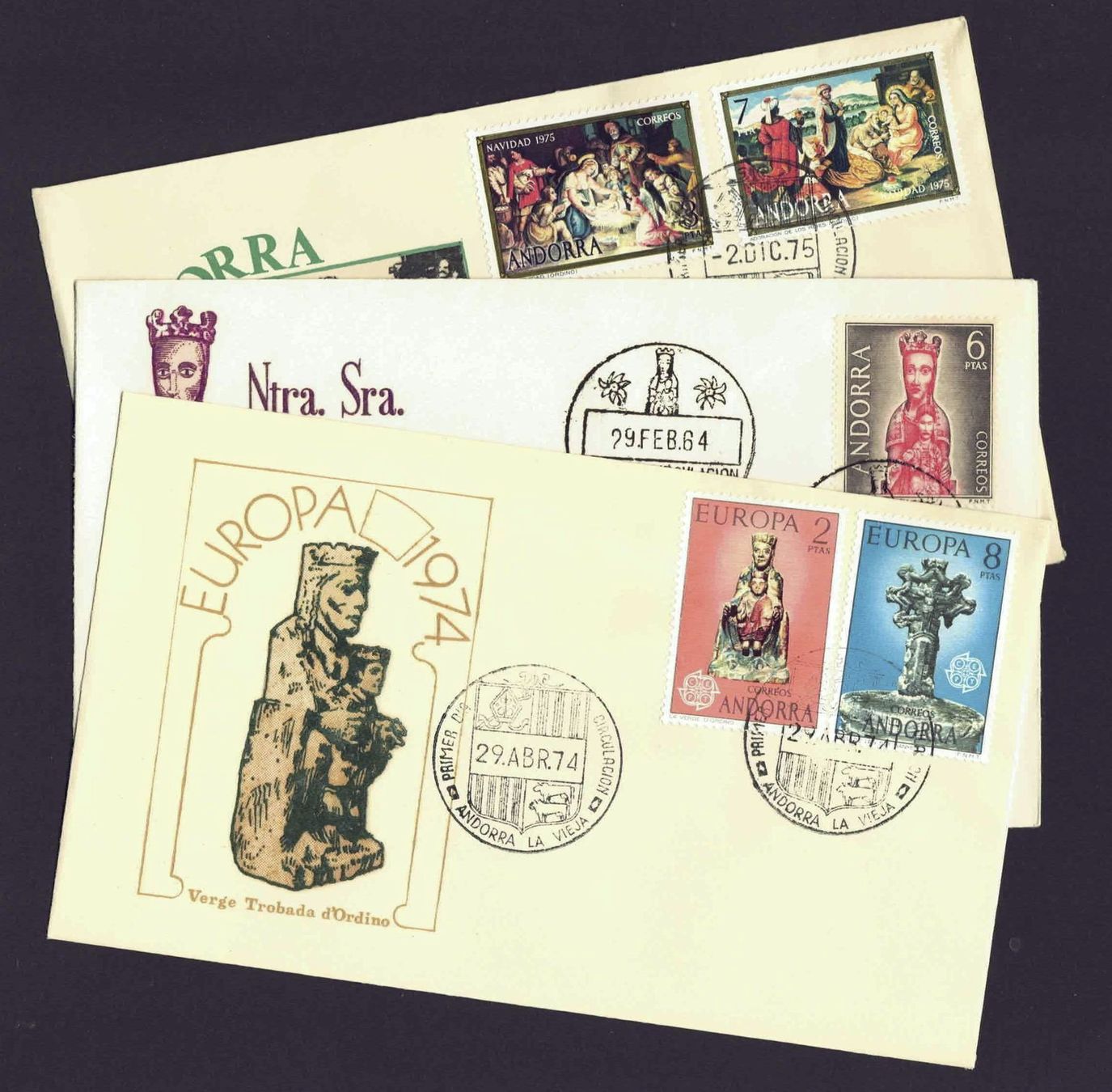 Alle Briefmarken: Andorra span/Portugal Sammlung FDCs – Gebraucht aus Basel von Pfefferschootte 4